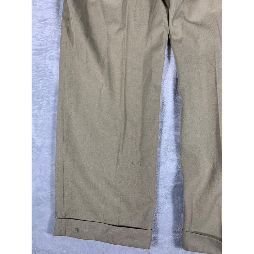 Brooks Brothers 346 Men's Pants Size 36 Tan Button-through Rear Pocket Wool - Picture 7 of 12